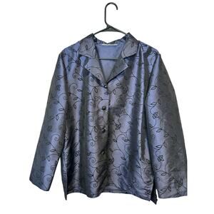 Drapers & Damons purple satin velvet button up jacket blazer women's size XL?
